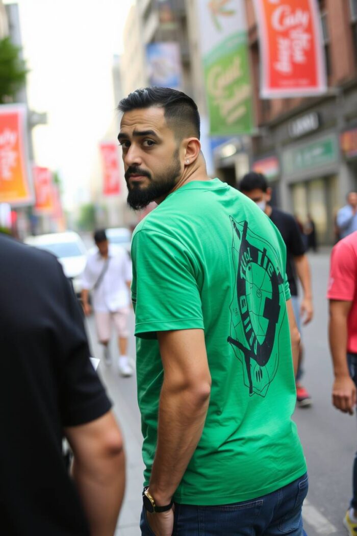 Green Printed T-shirt - Image 3